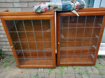 Photo of free Two wall mounted cabinets with glass shelves (Colchester CO1) #1