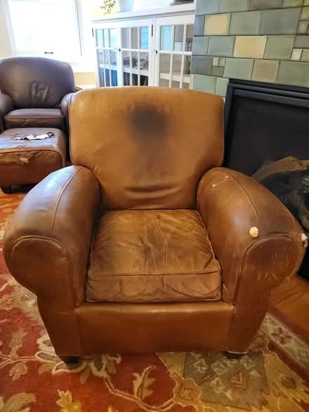 Photo of free Pottery Barn Chair & Ottoman (NE Portland) #1