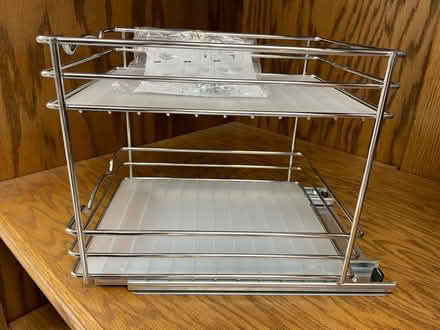 Photo of free Chrome sliding shelf organizer (North of Cass and 75th) #1