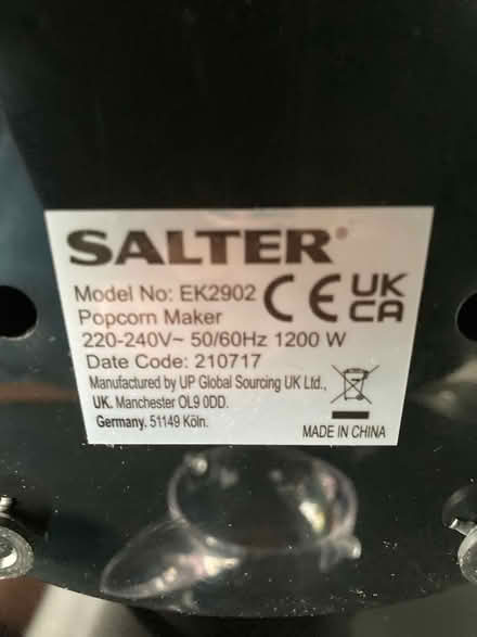 Photo of free Salter popcorn maker (Howhlill Quarries HG2) #3