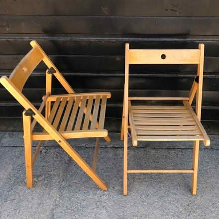 Photo of free Two wooden folding chairs (Combe Down) #2