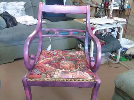 Photo of free Wooden Chair with canvas seat (Talysarn LL54) #2