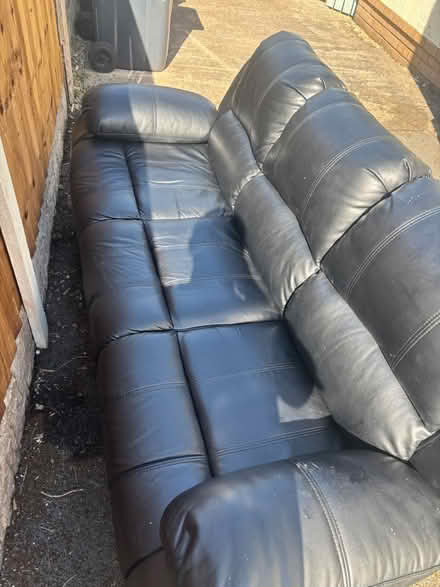 Photo of free 2 black sofas (Abergele) #3
