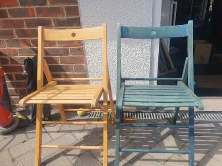 Photo of free Two small wooden folding chairs (KT15) #3