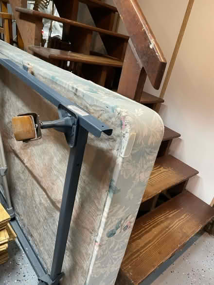 Photo of free Twin bed frame, box, mattress (Harrison St in Princeton, NJ) #1