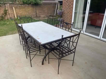 Photo of free Garden table and 8 chairs (Much Hadham SG10) #1