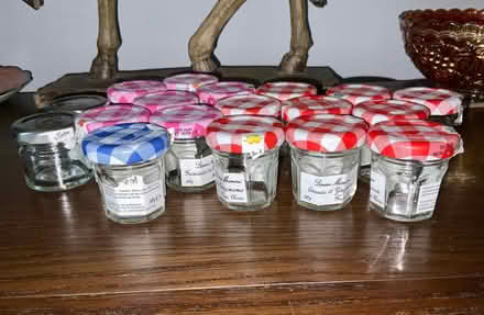 Photo of free 18 Tiny Lidded Glass Jam Jars (Kendal LA9) #1