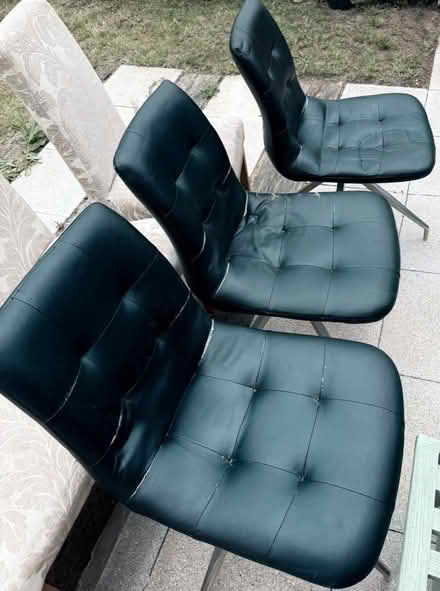 Photo of free 3 black leather M&S chairs (Chipping Barnet EN5) #1