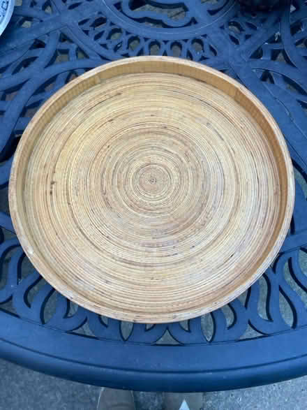 Photo of free Circular Tray - wood or bamboo (St Mark's GL51) #1