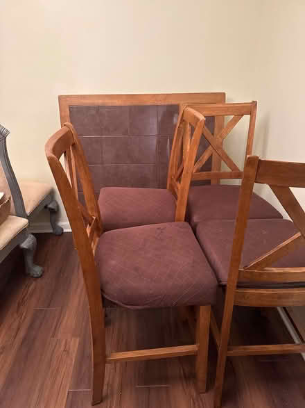 Photo of free Tall wooden table and 4 Chairs (North) #2