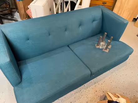 Photo of free Blue loveseat (Harrison St in Princeton, NJ) #2