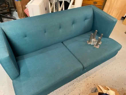 Photo of free Blue loveseat (Harrison St in Princeton, NJ) #2