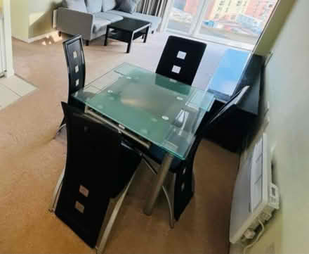 Photo of free Glass dinning table + 4 chairs (M25 Prestwich) #1