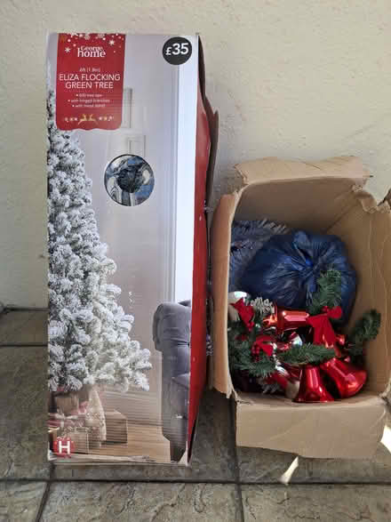 Photo of free Christmas Tree + box of decorations (LS18 Horsforth) #1