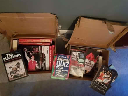 Photo of free 2x boxes Arsenal and football books (Enfield EN1) #1