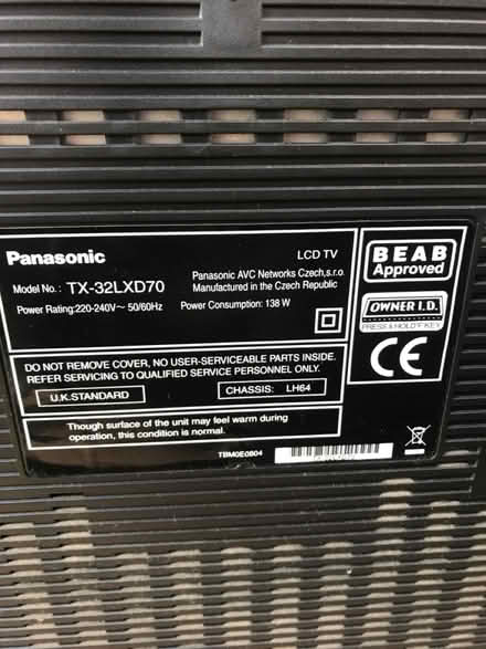 Photo of free TV - Panasonic 32 in (West Stour, nr. Gillingham) #2