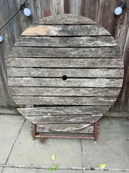 Photo of free Broken - Garden wooden round table (NW6) #1