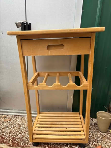 Photo of free Small side table for kitchen/dining area with bottle rack (Cashes Green GL5) #1