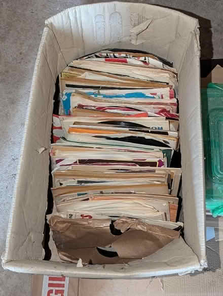 Photo of free Box of vinyl 45 rpm singles (AB22) #1