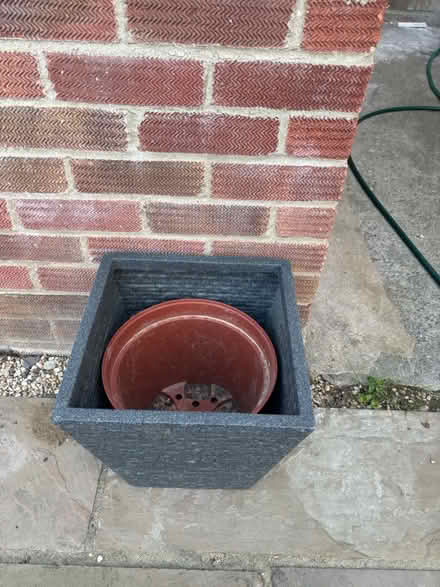 Photo of free Grey plant pot (Hampton Peterborough) #2