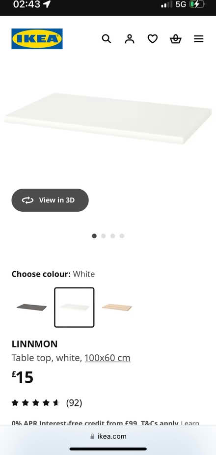 Photo of free 2 x Ikea LINNMON white table top (Leytonstone) #1