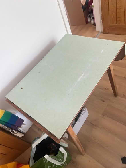 Photo of free Light green Formica drop leaf table (damaged) (Portslade Village BN41) #2