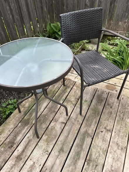 Photo of free Small patio table w/ one chair (Hunt Club/Conroy area) #1