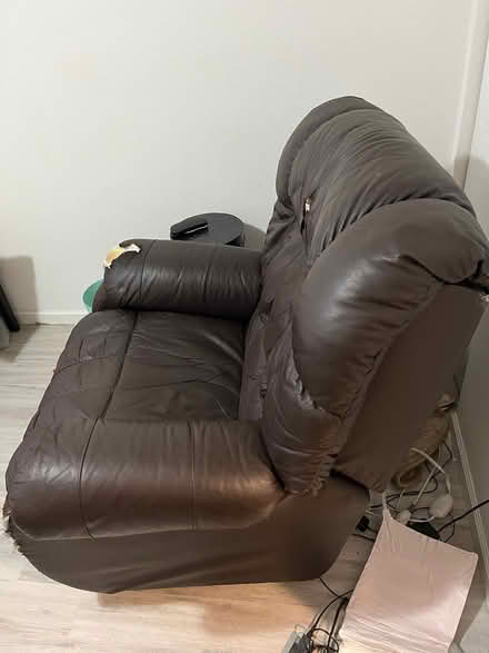 Photo of free Large Leather Recliner (torn) (Apalachee Parkway) #3