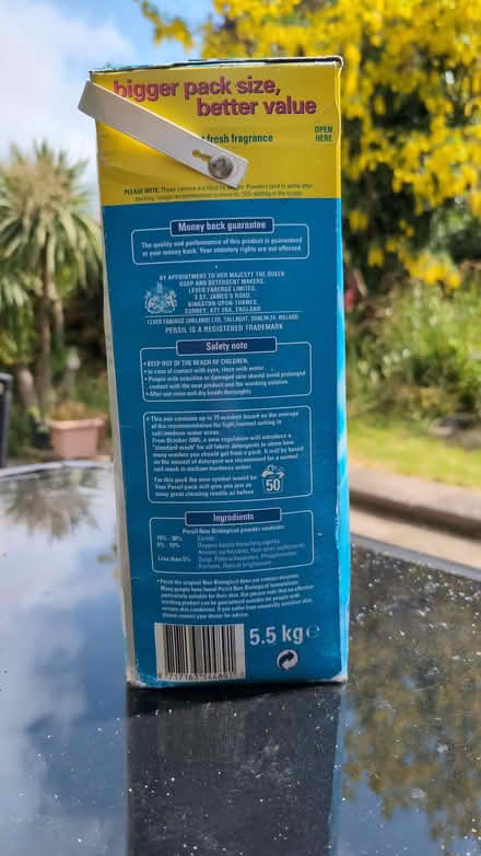 Photo of free 5.5kg unopened box of Persil Non Bio powder (Rainham ME8) #2