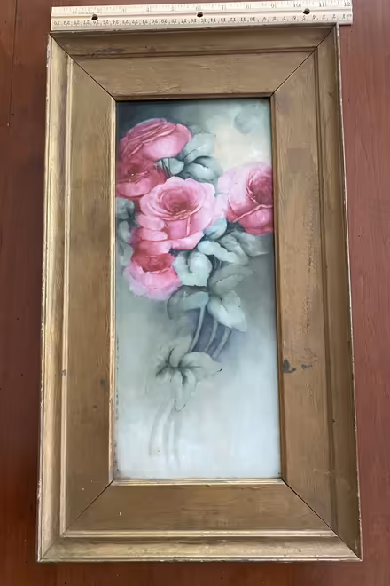 Photo of free Framed porcelain rose tile (Nr Fresh Pond & Mt Auburn Cem.) #1