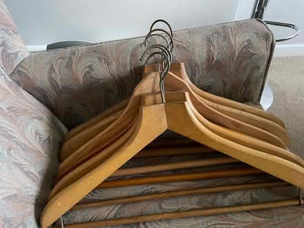 Photo of free 6 wooden coat hangers (Northallerton DL7) #1