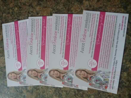 Photo of free Ascot Fashion Weekend 4 Tickets (Bracknell Forest RG12) #1