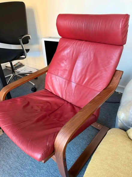 Photo of free IKEA red leather chair (Church Crookham GU52) #1