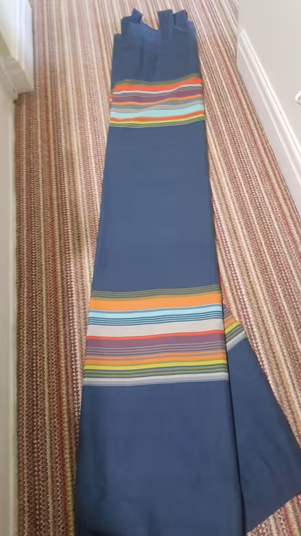 Photo of free Pair of next dark blue tab top curtain 135x183cm (Cheylesmore CV3) #1