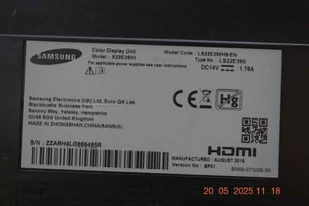 Photo of free PC monitor, 22 inches, Samsung (Wallingford OX10) #3