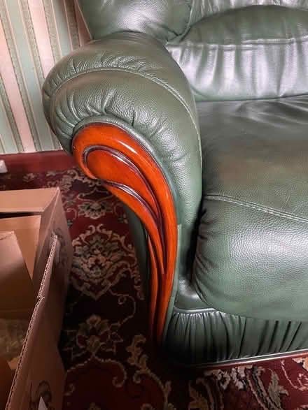 Photo of free Leather sofas (Clayton West HD8) #3