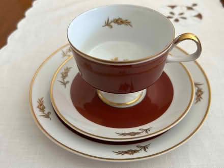 Photo of free China teacup - saucer - plate -rose (San Carlos-El Camino near Hull) #1