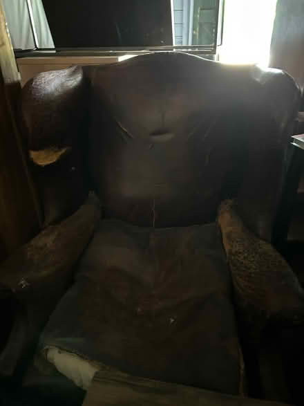 Photo of free Old leather wingback armchair (Denmead PO7) #1