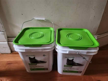 Photo of free Two EMPTY 30lb cat litter buckets (Capitol Hill, DC) #1