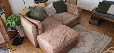 Photo of free Leather sofa and foot stall (CT10) #1