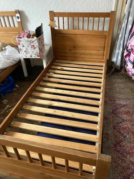 Photo of free two wooden single beds (Newport) #2