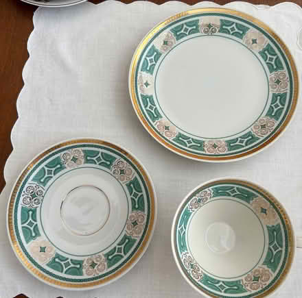 Photo of free CHINA teacup - saucer - plate TEAL (San Carlos-El Camino near Hull) #2