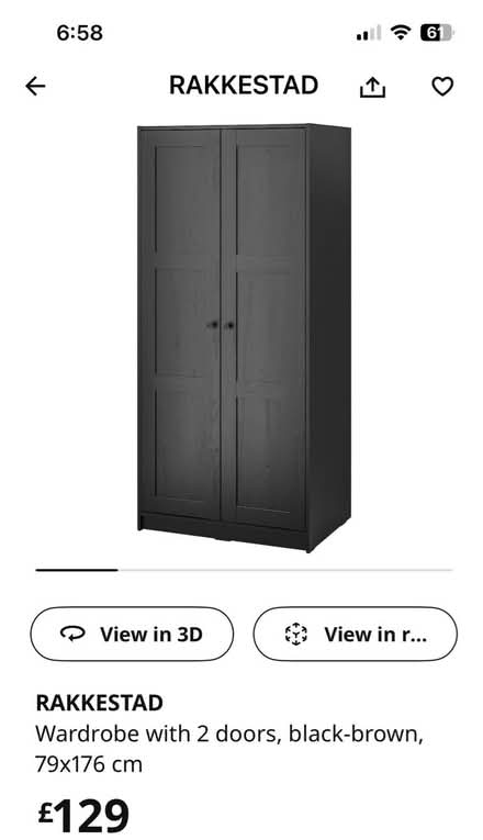 Photo of free Black IKEA wardrobe (BN41) #1