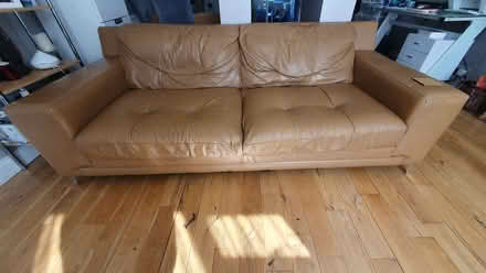 Photo of free used Leather two and three seater couch to give way (Elstree Park WD6) #1