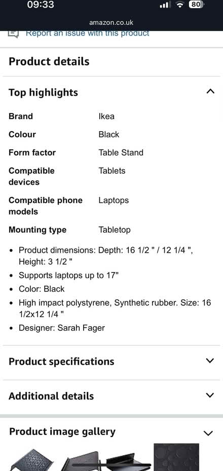 Photo of free Ikea laptop stand (Upton WF9) #2
