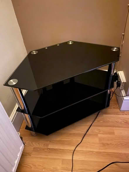 Photo of free Black glass tv stand (S70 1YE) #1