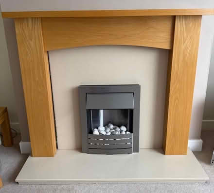 Photo of free Clear oak veneered mantle piece (Weston) #1