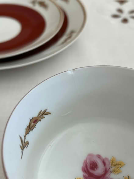 Photo of free China teacup - saucer - plate -rose (San Carlos-El Camino near Hull) #2