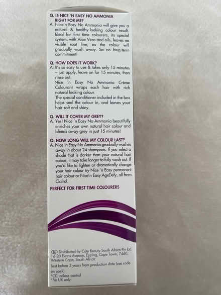 Photo of free Clairol temp hair colour lt brown (IG10 high beech) #4