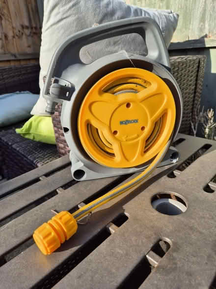 Photo of free Hozelock garden hose in reel (Stamford PE9) #1